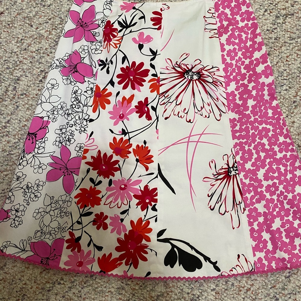 Floral Pink and Red Women's Skirt